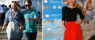 Photos of Pelageya before and after losing weight