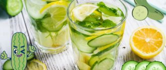 Lemonade with cucumber and lemon