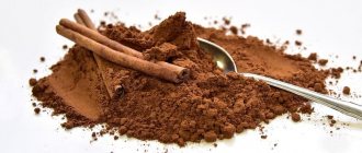 How many grams and calories are there in a spoonful of cinnamon?