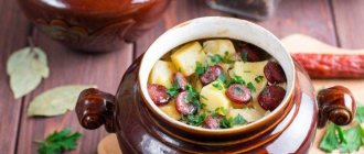 Meat in pots with potatoes - recipes step by step