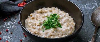Pearl barley porridge with milk
