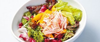 Salad with crab sticks: dietary recipes