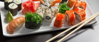 Sushi has a spicy taste and healthy properties.