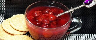 Cherry jelly in a cup