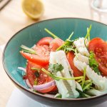 Healthy food for an optimal figure - diet salads with squid without mayonnaise